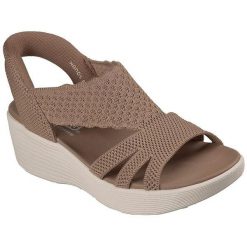 Sandały damskie Skechers Parallel Lite Summer Invite. Brązowe sandały damskie Skechers, bez wzorów, z materiału, bez obcasa, bez zapięcia. Za 490.00 zł.
