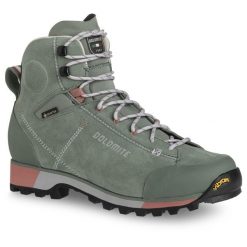 Buty trekkingowe damskie Dolomite Cinquantaquattro Hike Evo GTX. Zielone obuwie trekkingowe damskie Dolomite, bez zapięcia. W wyprzedaży za 510.00 zł.