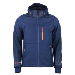 Kurtka softshell z kapturem Peak Mountain Cabra. Niebieskie kurtki sportowe męskie Peak Mountain, m, bez wzorów, z elastanu, z kapturem. Za 260.50 zł.