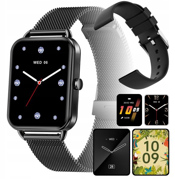 Smartwatch DA02 Czarny (EL-ZEG-DA02-C). Czarne zegarki smartwatch NoName, bez wzorów. Za 99.00 zł.