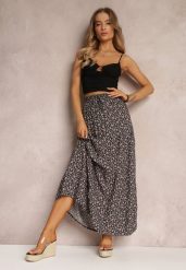 Czarna Spódnica Maxi Bawełniana w Kwiatowy Wzór Rayegan. Czarne spódnice damskie Renee, na lato, s, z aplikacjami, z bawełny, maxi. Za 49.99 zł.