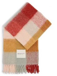 Gant Damski szalik z zawartością alpaki Kobiety czerwony|żółty w kratkę, 22. Czerwone szaliki damskie GANT, bez wzorów, z wełny. Za 899.95 zł.