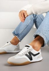 Szaro-Czarne Sneakersy Klasyczne Tenisówki Istia. Szare trampki i tenisówki damskie Renee, z aplikacjami, z jeansu, bez zapięcia. Za 79.99 zł.
