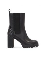 Calvin Klein Jeans Botki Platform Chelsea Lth Wn YW0YW01140 Czarny. Czarne botki damskie Calvin Klein Jeans, bez wzorów, z jeansu, bez obcasa, na słupku, bez zapięcia. Za 809.65 zł.
