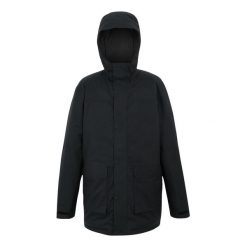 Męska Wodoodporna Kurtka Ocieplana Ezdale. Czarne kurtki męskie Regatta, m, bez wzorów, z materiału, z kapturem. Za 216.99 zł.
