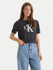 Calvin Klein Jeans Sweter Chunky LV044E306G Szary Regular Fit. Szare swetry nierozpinane damskie Calvin Klein Jeans, xs, bez wzorów, z bawełny, bez kołnierzyka, bez ramiączek. Za 329.99 zł.