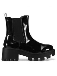 DeeZee Botki WYL3949-1 Czarny. Czarne botki damskie DeeZee, bez wzorów, z materiału, bez obcasa, na słupku, bez zapięcia. Za 179.99 zł.