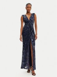 Rinascimento Sukienka wieczorowa CFC0123067003 Granatowy Regular Fit. Niebieskie sukienki damskie Rinascimento, xs, bez wzorów, z syntetyku, wizytowe, bez kołnierzyka, bez ramiączek. Za 659.99 zł.