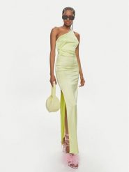 Patrizia Pepe Sukienka wieczorowa 2A2683/A644-Y426 Zielony Regular Fit. Zielone sukienki damskie Patrizia Pepe, bez wzorów, z wiskozy, wizytowe, bez kołnierzyka, bez ramiączek. Za 1,609.00 zł.