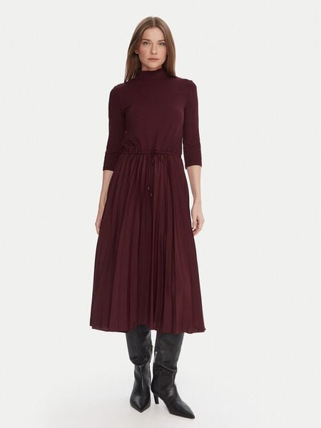 Tommy Hilfiger Sukienka codzienna WW0WW46138 Bordowy Slim Fit. Czerwone sukienki damskie Tommy Hilfiger, na co dzień, xs, bez wzorów, z wiskozy, bez kołnierzyka, bez ramiączek, proste. Za 559.99 zł.