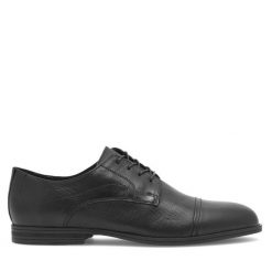 Półbuty Lasocki. Czarne buty wizytowe męskie Lasocki, bez wzorów, bez obcasa, bez zapięcia. Za 179.99 zł.