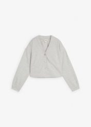 Bluza rozpinana z mieszanki wiskozy. Szare bluzy damskie bonprix, bez wzorów, z wiskozy, bez ramiączek, bez kaptura. Za 99.99 zł.