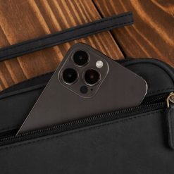 Paolo Peruzzi Saszetka męska skórzana do ręki vintage czarna T-129-HBL. Czarne saszetki i nerki męskie Paolo Peruzzi, bez wzorów. Za 181.27 zł.