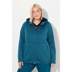 Damskie Sweter na polarze pluszowy polar dwukierunkowy suwak odblaski. Niebieskie swetry nierozpinane damskie Ulla Popken, na zimę, plus size, bez wzorów, z materiału, sportowe, bez kołnierzyka, plus size, bez ramiączek. W wyprzedaży za 279.99 zł.