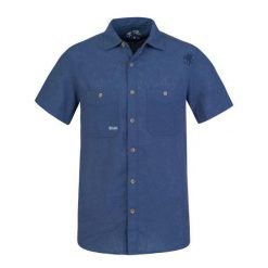 Koszula Rafiki Jam. Niebieskie koszule męskie RAFIKI, bez wzorów, sportowe, bez kołnierzyka, bez ramiączek. Za 437.00 zł.
