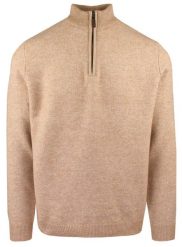 Sweter Męski na Krótki Zamek z Wysokim Dekoltem - Brave Soul - Kamelowy. Swetry męskie Brave Soul, l, bez wzorów, z elastanu, bez kołnierzyka, bez ramiączek. Za 147.00 zł.