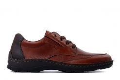 RIEKER 05315-24 brown, półbuty męskie. Brązowe półbuty męskie Rieker, bez wzorów, bez obcasa, bez zapięcia. Za 272.93 zł.