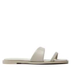 Klapki Calvin Klein. Brązowe klapki damskie Calvin Klein, bez wzorów, bez obcasa, bez zapięcia. Za 319.99 zł.