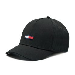 Czapka z daszkiem Tommy Jeans. Czarne czapki damskie Tommy Jeans, bez wzorów, z jeansu. Za 119.99 zł.