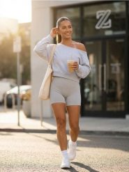 Dresowa bluza z asymetrycznym dekoltem Gym Hard - szary. Szare bluzy damskie Sinsay, l, bez wzorów, z dresówki, bez ramiączek, bez kaptura. Za 39.99 zł.