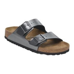 Skórzane Sandały Unisex Dla Dorosłych Arizona. Szare buty zimowe męskie Birkenstock, bez wzorów, sportowe, bez zapięcia. Za 575.99 zł.