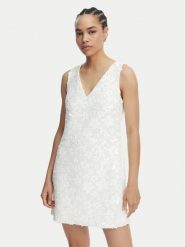 MICHAEL Michael Kors Sukienka koktajlowa MS6834YHHS Biały Regular Fit. Białe sukienki damskie MICHAEL Michael Kors, xs, bez wzorów, z syntetyku, wizytowe, bez kołnierzyka, bez ramiączek. Za 1,769.00 zł.