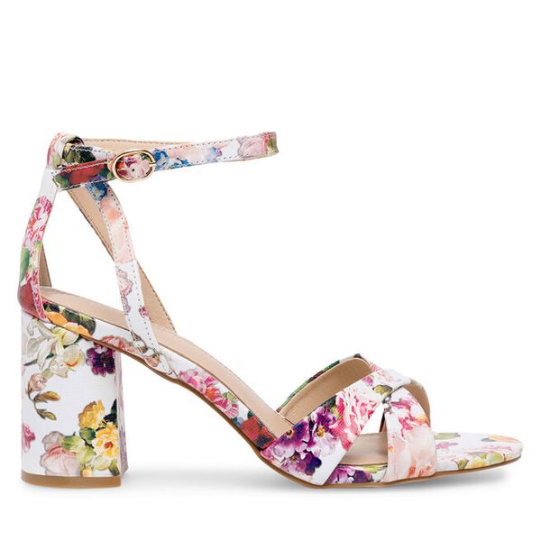 Sandały Sergio Bardi. Czerwone sandały damskie Sergio Bardi, bez wzorów, bez obcasa, na słupku, bez zapięcia. Za 299.99 zł.