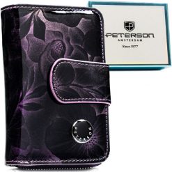 Portfel damski Peterson PTN PS115-FDS fioletowy. Fioletowe portfele damskie Peterson, ze skóry. Za 99.99 zł.