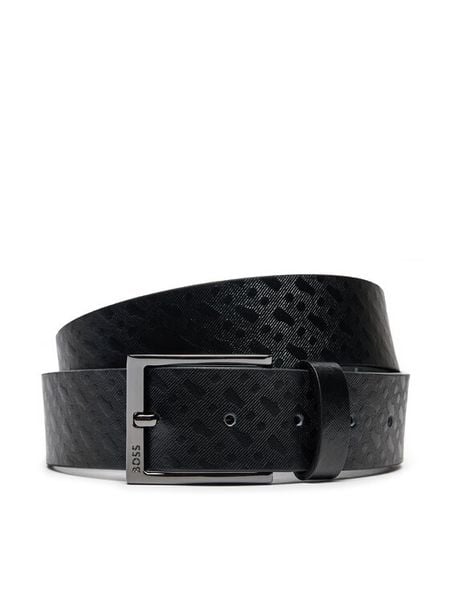 Boss Pasek Męski Barn 50524047 Czarny. Czarne paski męskie Boss, ze skóry. Za 239.99 zł.