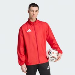 Kurtka Entrada26 Multi. Czerwone kurtki sportowe męskie Adidas, l, bez wzorów, z poliesteru, bez kaptura, na fitness i siłownię. Za 121.99 zł.