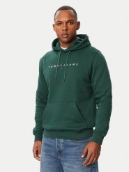 Tommy Jeans Bluza DM0DM20746 Zielony ciemny Regular Fit. Zielone bluzy męskie Tommy Jeans, m, bez wzorów, z bawełny, bez ramiączek, bez kaptura. Za 369.99 zł.
