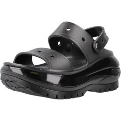 Klapki Crocs Model Classic Mega Crush Sandal Kolor Czarny. Czarne klapki damskie Crocs, bez wzorów, z gumy, sportowe, bez obcasa, bez zapięcia. Za 349.99 zł.