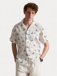 Polo Ralph Lauren Koszula 710B18630001 Biały Regular Fit. Białe koszule męskie Polo Ralph Lauren, l, bez wzorów, ze lnu, bez kołnierzyka, bez ramiączek. Za 859.99 zł.