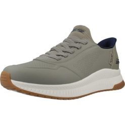 Buty SKECHERS SLIP-INS BOBS SQUAD 4 - DIRECT STEP Zielony. Zielone buty zimowe męskie Skechers, bez wzorów, z syntetyku, bez obcasa, bez zapięcia. Za 364.99 zł.