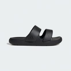 Sandały ZNSORY. Brązowe sandały męskie Adidas, bez wzorów, z materiału, klasyczne, bez zapięcia. Za 219.00 zł.