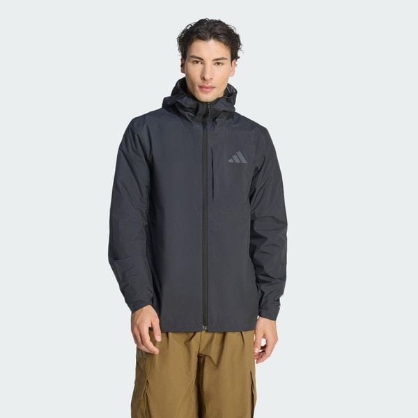 Kurtka przeciwdeszczowa Terrex Multi 2.5 Layer CLIMAPROOF. Czarne kurtki męskie Adidas, xl, bez wzorów, z materiału, klasyczne, bez kaptura. Za 699.00 zł.
