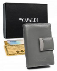 Portfel skórzany 4U Cavaldi RD-04-GCL szary. Szare portfele damskie 4U Cavaldi, ze skóry. Za 69.99 zł.
