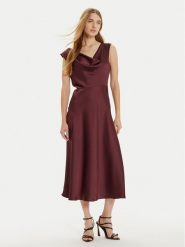 Imperial Sukienka koktajlowa AFBAIBA Bordowy Slim Fit. Czerwone sukienki damskie Imperial, s, bez wzorów, z syntetyku, wizytowe, bez kołnierzyka, bez ramiączek. Za 499.99 zł.