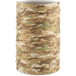 Komin na szyję - Bandana BUFF Coolnet UV® Pixels. Żółte szaliki męskie Buff, bez wzorów, z elastanu. Za 29.99 zł.