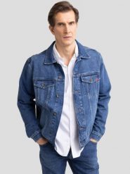 Kurtka męska jeansowa niebieska Charlie 489. Niebieskie kurtki męskie BIG STAR, l, bez wzorów, z denimu, klasyczne, bez kaptura. Za 399.99 zł.