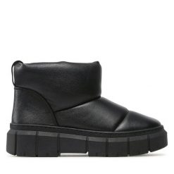 Botki Lasocki. Czarne botki damskie Lasocki, bez wzorów, bez obcasa, na płaskiej podeszwie, bez zapięcia. Za 189.99 zł.