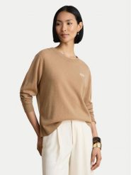 LAUREN RALPH LAUREN Sweter 200P03371500 Beżowy ciemny Relaxed Fit. Brązowe swetry nierozpinane damskie Lauren Ralph Lauren, s, bez wzorów, z kaszmiru, bez kołnierzyka, bez ramiączek. Za 1,899.00 zł.