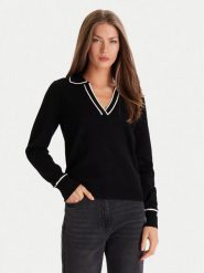 Morgan Sweter 252-MCOLO Czarny Regular Fit. Czarne swetry nierozpinane damskie Morgan, l, bez wzorów, z syntetyku, bez kołnierzyka, bez ramiączek. Za 249.99 zł.