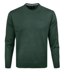 Wełniany Sweter, Okrągły Dekolt (U-Neck) - Pako Jeans - Zieleń Butelkowa. Zielone swetry męskie Pako Jeans, l, bez wzorów, z jeansu, biznesowe, bez kołnierzyka, bez ramiączek. Za 169.00 zł.