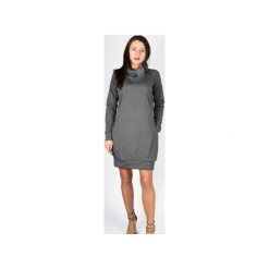 CARMEN sukienko-bluza golf komin - szara. Szare bluzy damskie Collibri, na zimę, bez wzorów, z dresówki, bez kołnierzyka, bez ramiączek. Za 189.00 zł.