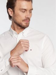 Tommy Hilfiger Koszula Oxford MW0MW25037 Biały Regular Fit. Białe koszule męskie Tommy Hilfiger, m, bez wzorów, z bawełny, bez kołnierzyka, bez ramiączek. Za 309.99 zł.