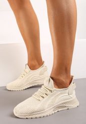 Beżowe Sznurowane Buty Sportowe na Grubszej Podeszwie Unamarie. Brązowe obuwie sportowe damskie Born2be, bez wzorów, z jeansu, bez zapięcia. Za 49.99 zł.
