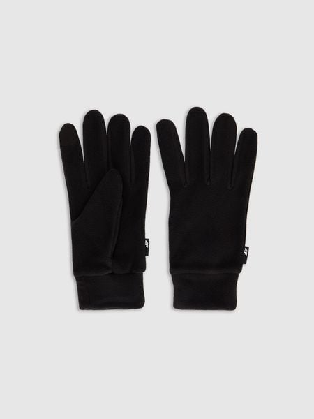 4F Rękawiczki dzianinowe Touch Screen uniseks - czarne XS. Czarne rękawiczki damskie 4F, bez wzorów, z dzianiny. Za 59.99 zł.
