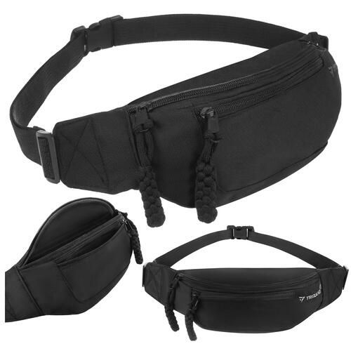 Nerka torba biodrowa do biegania 2l. Czarne saszetki i nerki męskie TRIZAND, bez wzorów, z materiału. Za 26.99 zł.