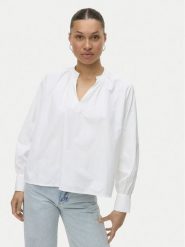 Vero Moda Bluzka Fanni 10336937 Biały Loose Fit. Białe bluzki damskie Vero Moda, xs, bez wzorów, z bawełny, bez kołnierzyka, bez ramiączek. Za 129.99 zł.